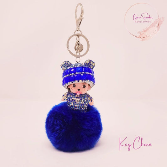 Keychain, Cute Monchichi, Pompom Ball