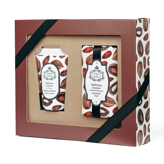 Essencias De Portugal, Almond Nourishing Hydrating Care Set – Soap & Hand Cream Duo