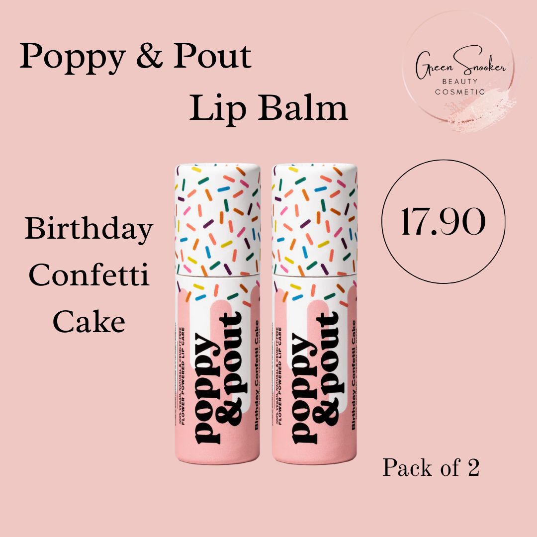 Poppy & Pout, Lip Balm,100% Natural, Pack of 2