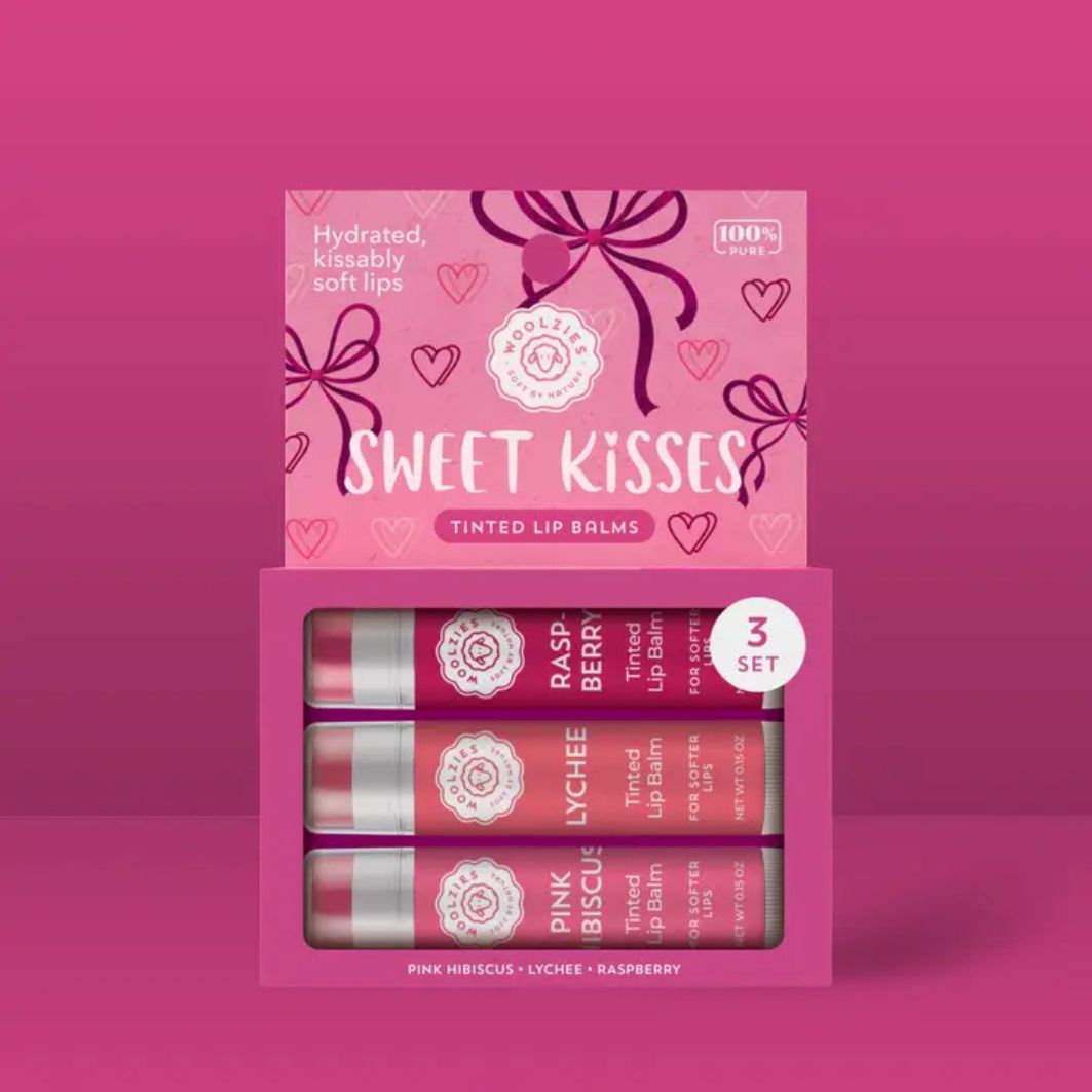 Woolzies, Lip Balm, Sweet Kisses Tinted, Set of 3