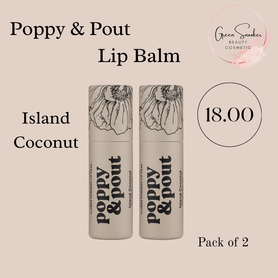 Poppy & Pout, Lip Balm,100% Natural, Pack of 2