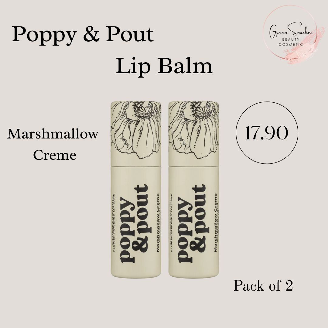 Poppy & Pout, Lip Balm,100% Natural, Pack of 2
