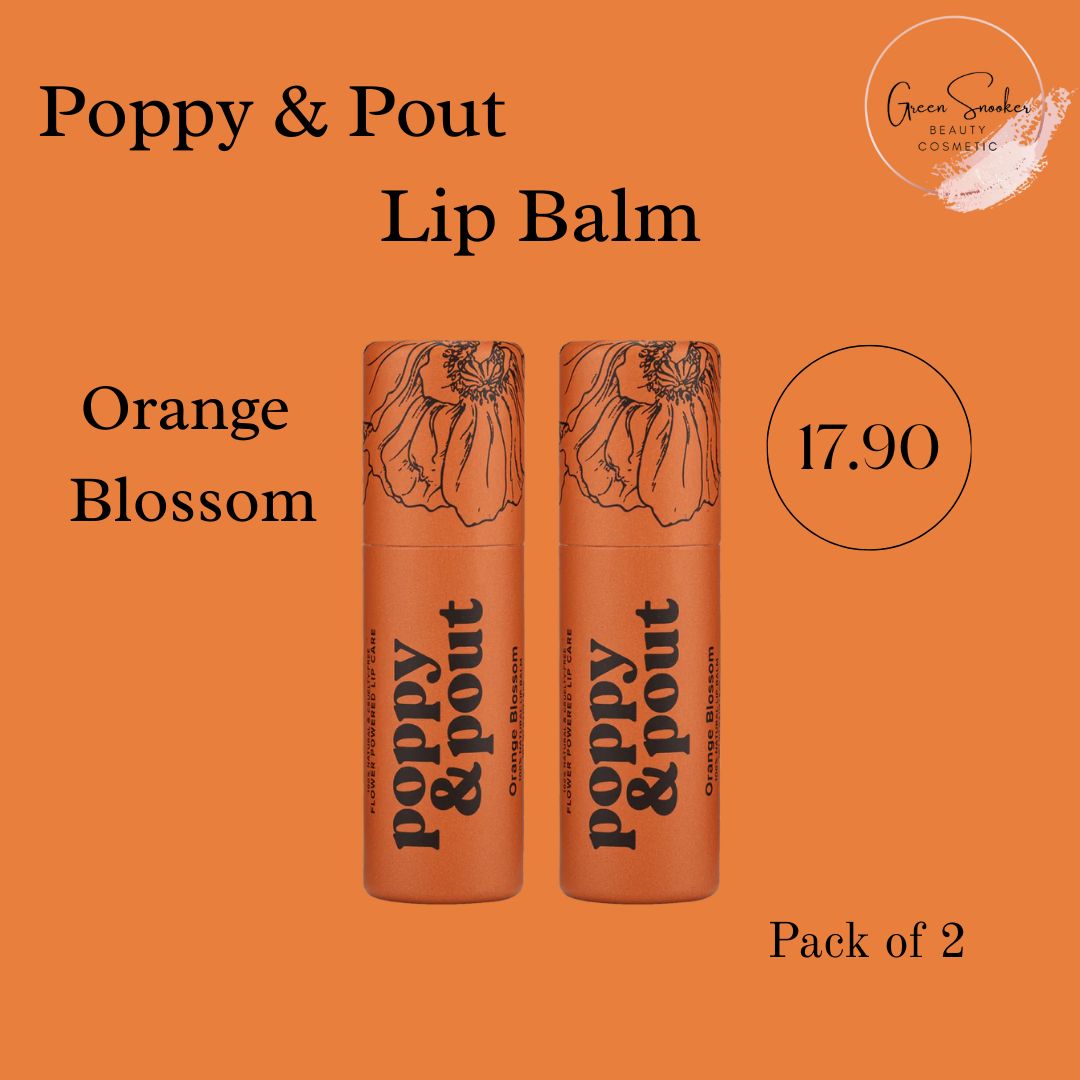 Poppy & Pout, Lip Balm,100% Natural, Pack of 2