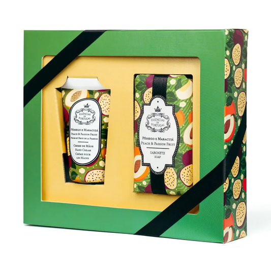 Essencias De Portugal, Peach & Passion Care Set, Soap & Hand Cream Duo