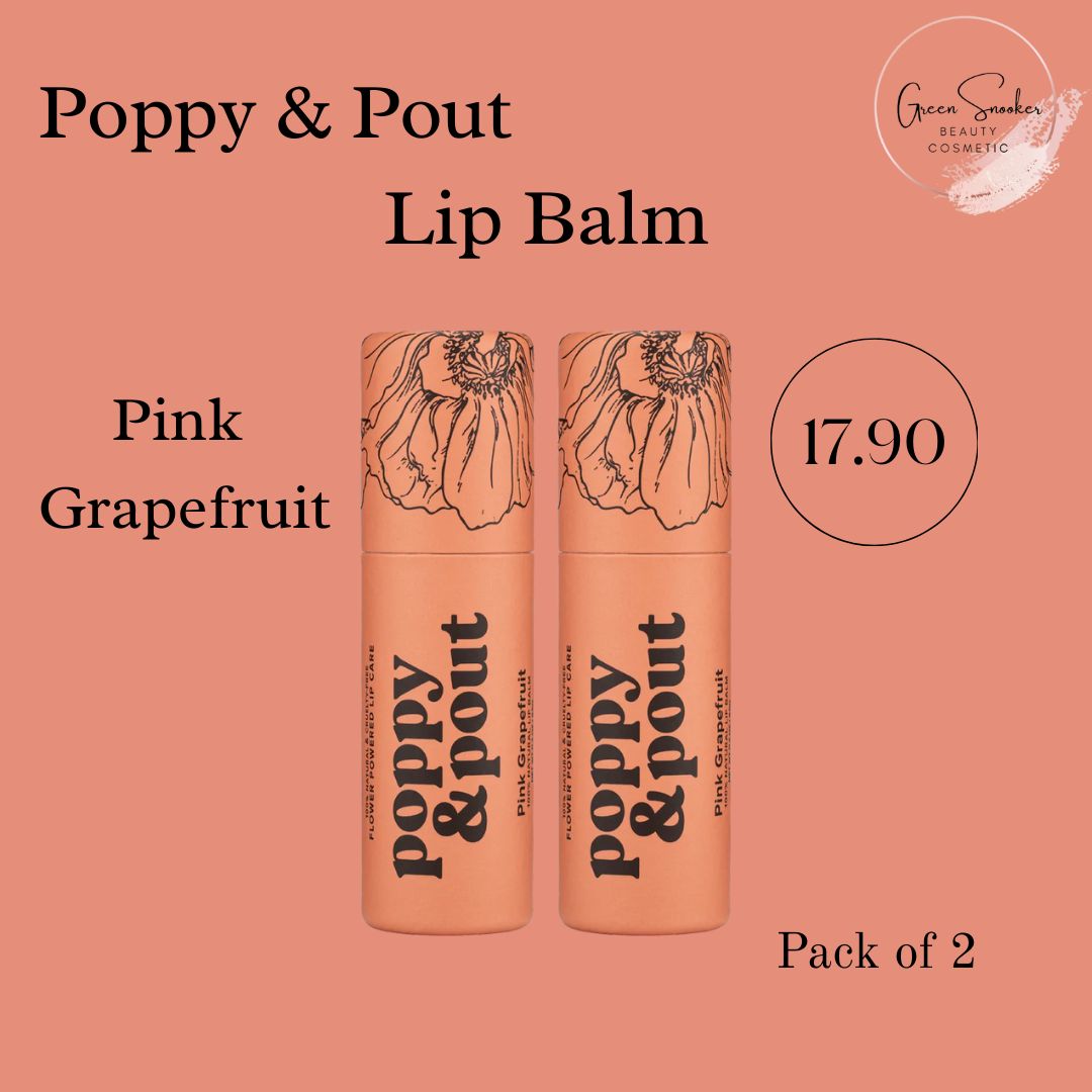 Poppy & Pout, Lip Balm,100% Natural, Pack of 2