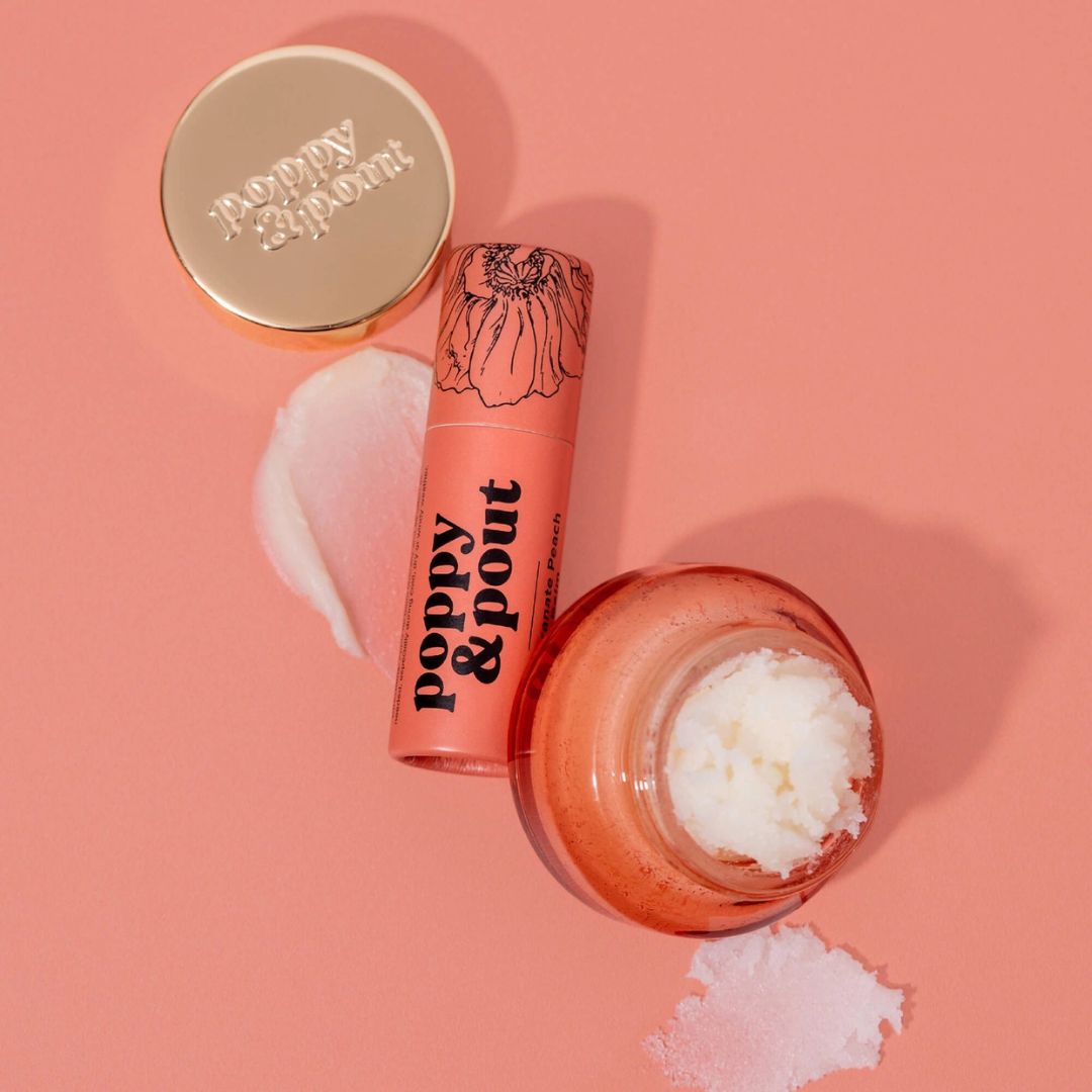 Poppy & Pout, Lip Care Duo, Pomegranate Peach