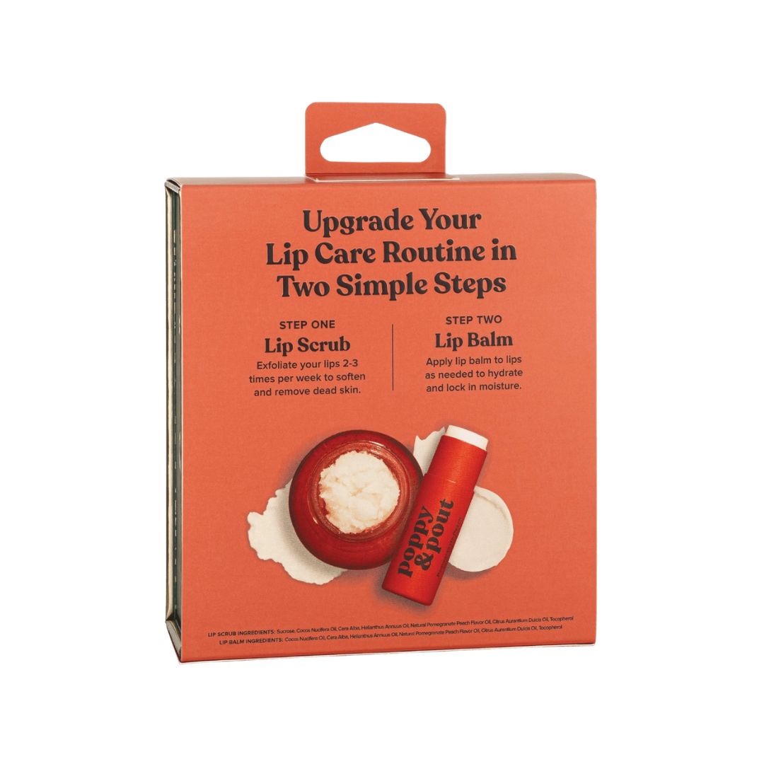 Poppy & Pout, Lip Care Duo, Pomegranate Peach