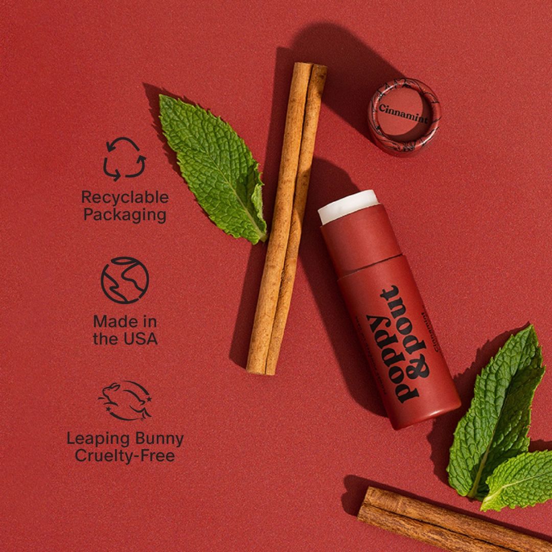 Poppy & Pout, Lip Balm,100% Natural, Pack of 2