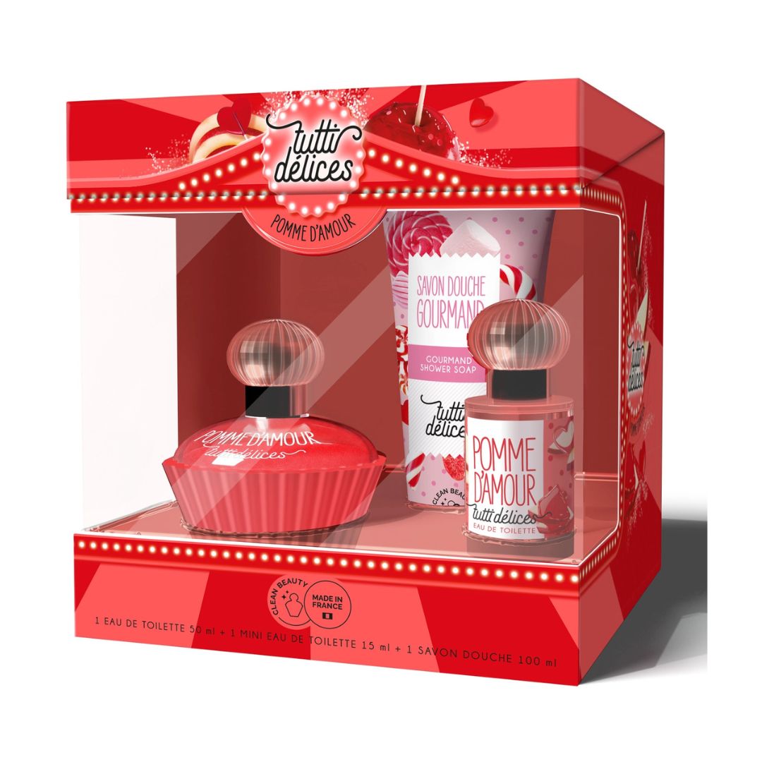 Tutti Délices, Candy Apple Set: Parfum + Mini Edt + Shower Gel,Made in France