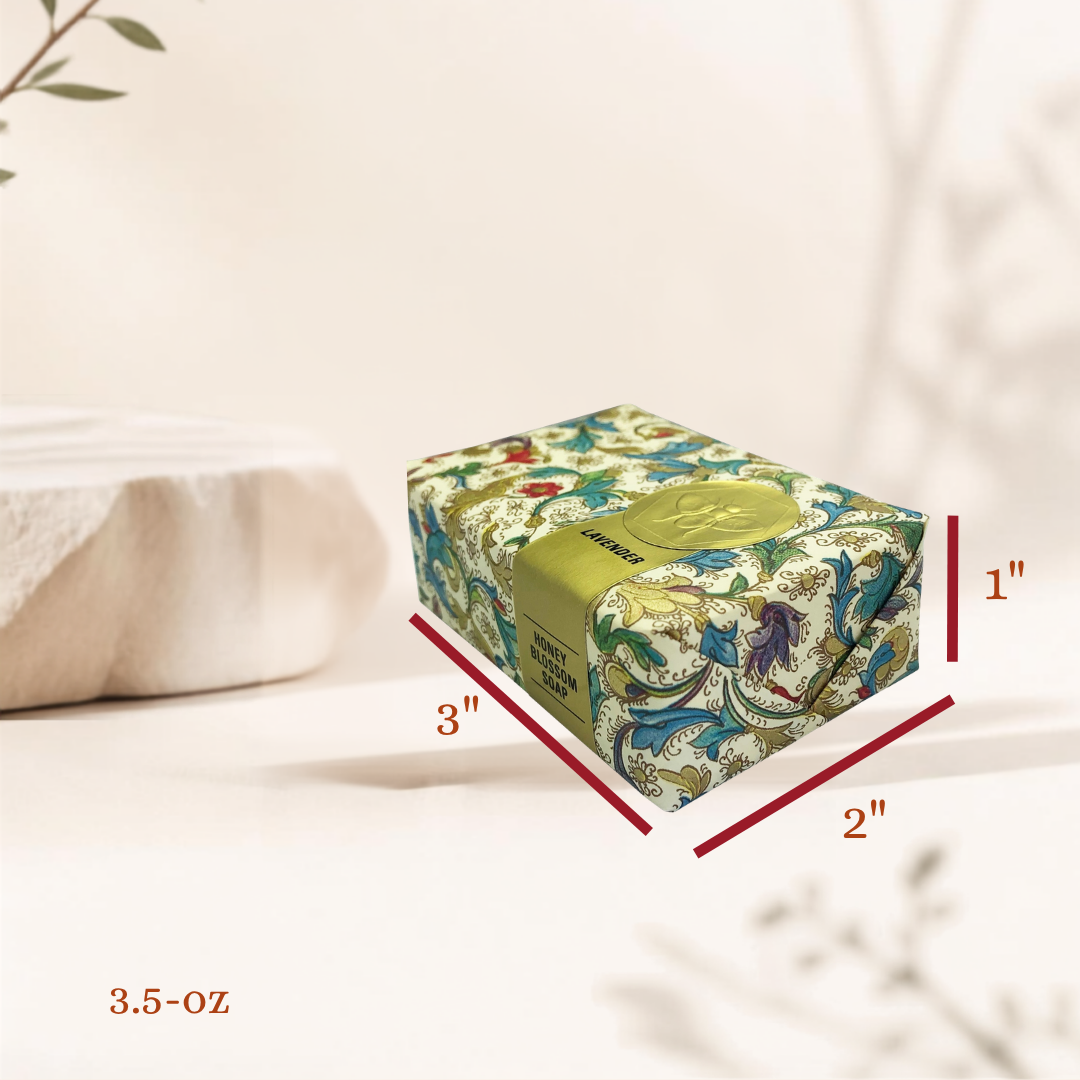 Honey House Naturals,Florentine Paper Wrapped Soap, Pack of 3