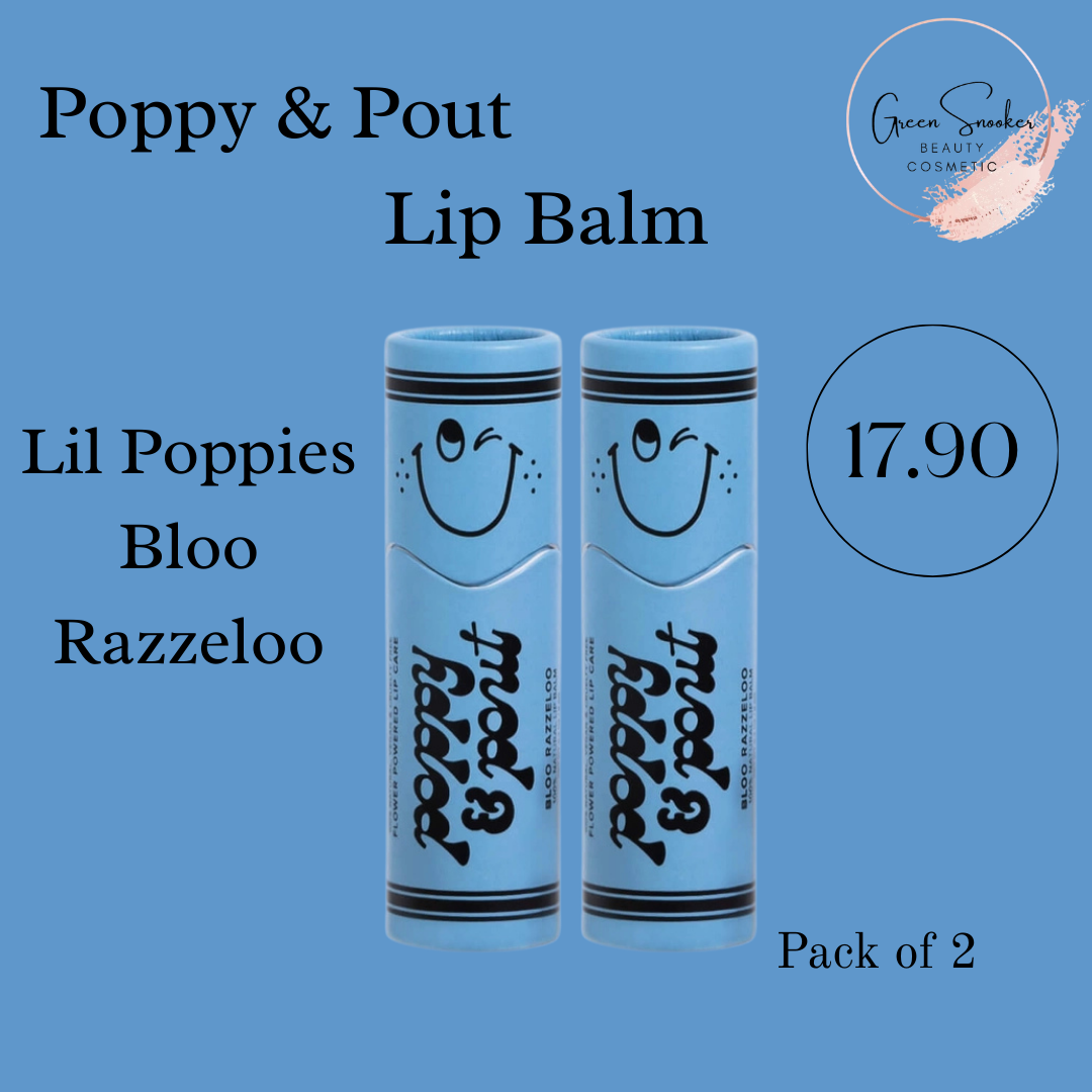 Poppy & Pout, Lip Balm,100% Natural, Pack of 2