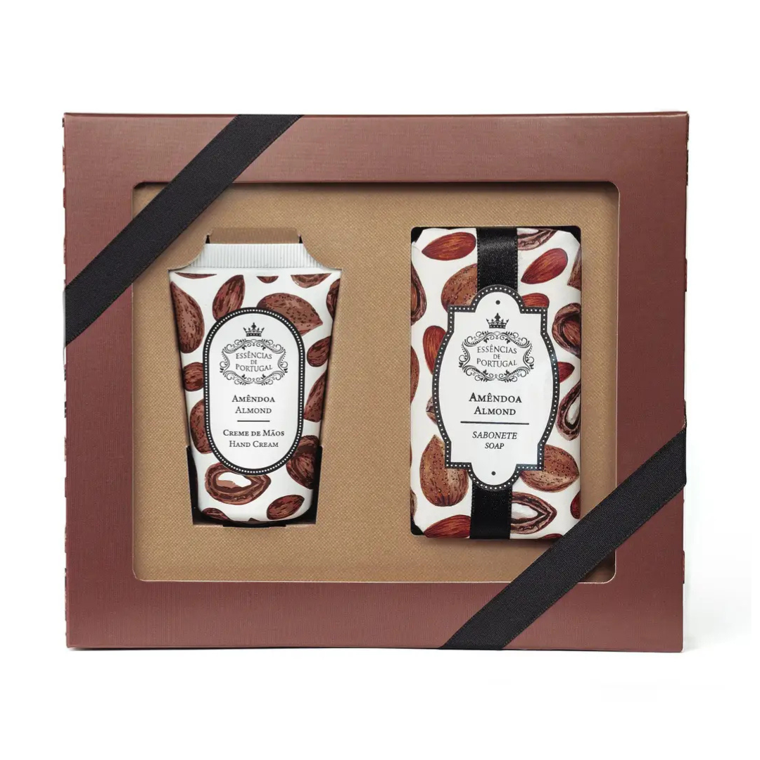 Essencias De Portugal, Almond Nourishing  Hydrating Care Set – Soap & Hand Cream Duo