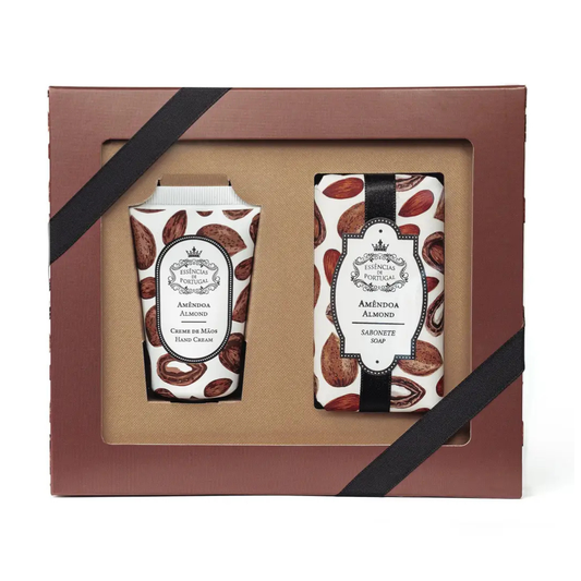 Essencias De Portugal, Almond Nourishing  Hydrating Care Set – Soap & Hand Cream Duo
