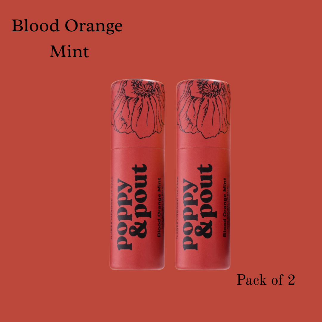 Poppy & Pout, Lip Balm,100% Natural, Pack of 2