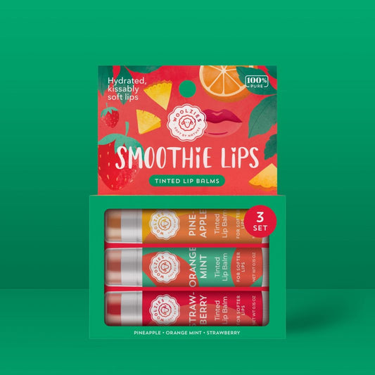 Woolzies, Lip Balm, Smoothie Lips Tinted, Set of 3