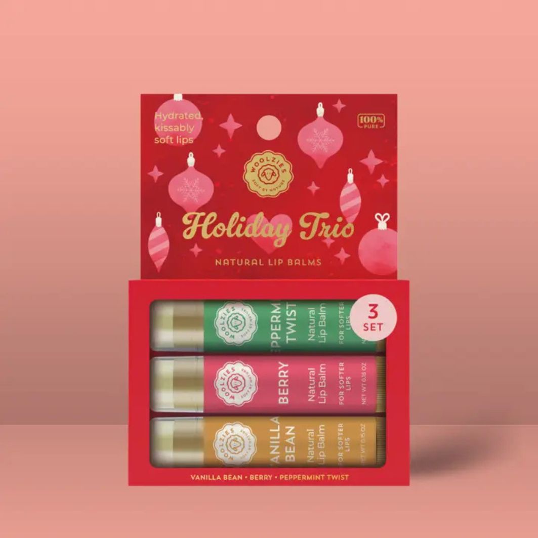 Woolzies, Lip Balm, Holiday Trio, Set of 3