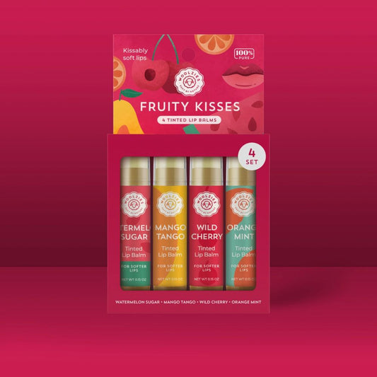 Woolzies, Lip Balm, Fruity Kisses Tinted,  Set of 4
