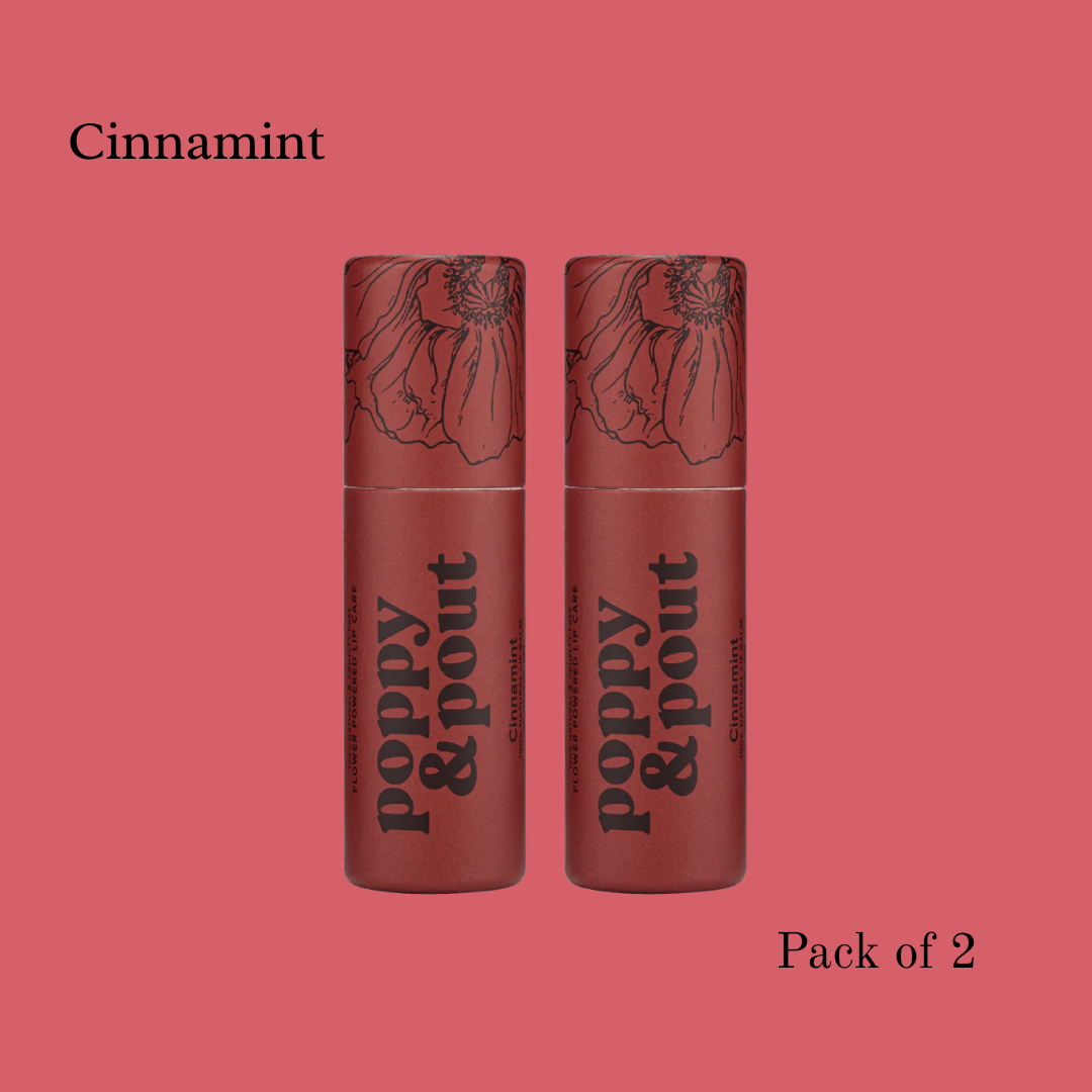 Poppy & Pout, Lip Balm,100% Natural, Pack of 2