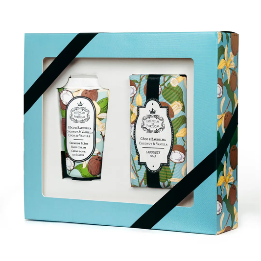 Essencias De Portugal, Coconut & Vanilla Care Set, Soap & Hand Cream Duo