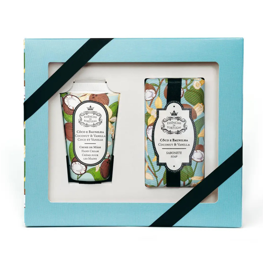 Essencias De Portugal, Coconut & Vanilla Care Set, Soap & Hand Cream Duo