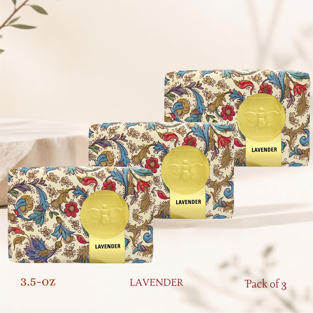 Honey House Naturals,Florentine Paper Wrapped Soap, Pack of 3