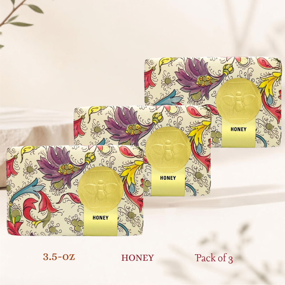 Honey House Naturals,Florentine Paper Wrapped Soap, Pack of 3