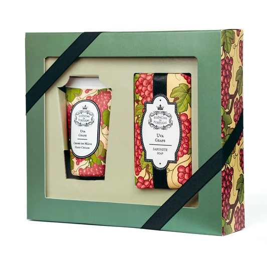 Essencias De Portugal, Grape Revitalizing Care Set, Soap & Hand Cream Duo