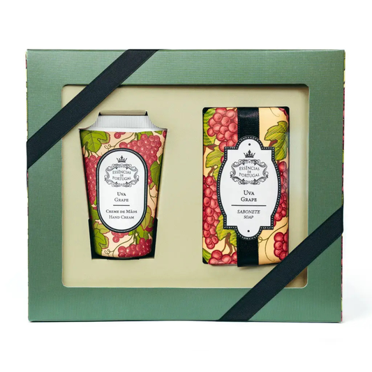 Essencias De Portugal, Grape Revitalizing Care Set, Soap & Hand Cream Duo