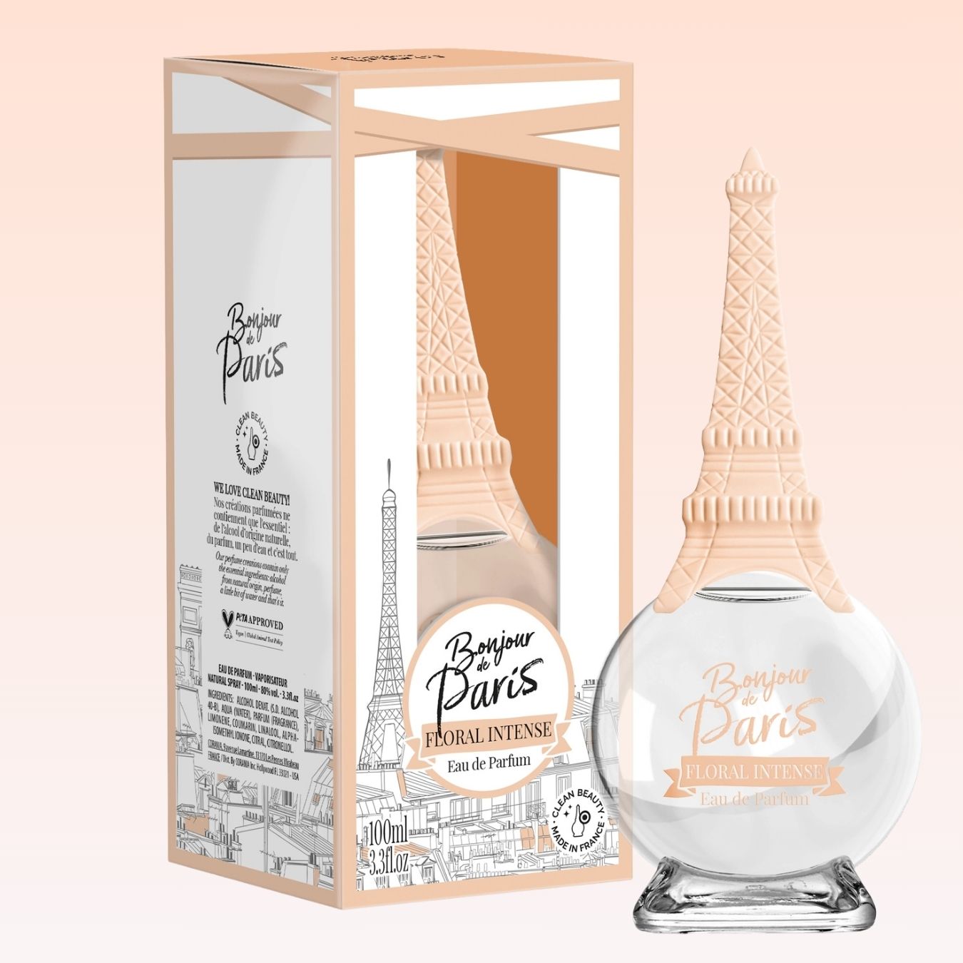 Bonjour de Paris, Eau De Parfum - Intense Floral - 3.3 oz, Made in France
