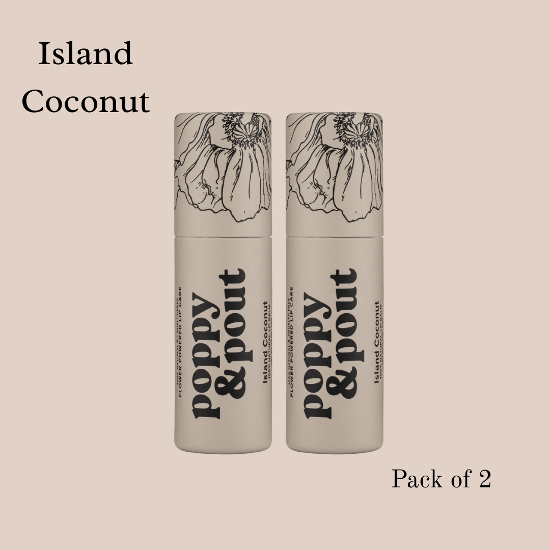 Poppy & Pout, Lip Balm,100% Natural, Pack of 2