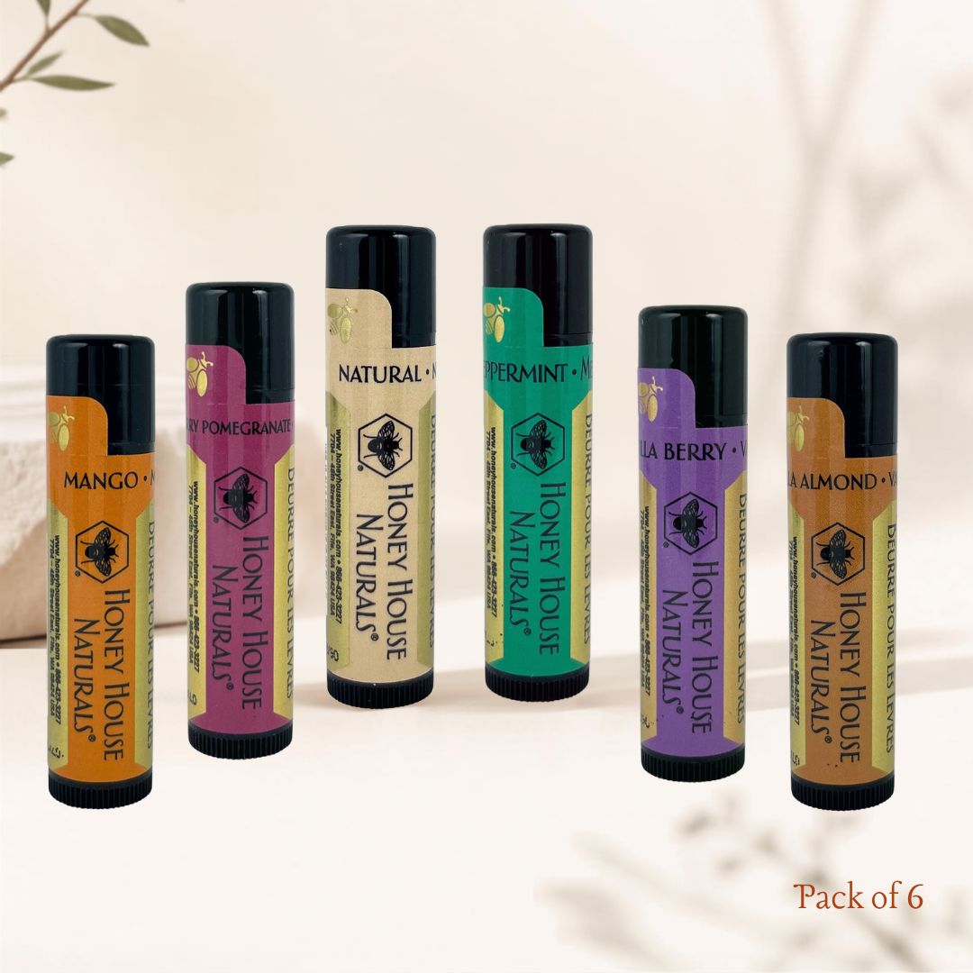 Honey House Naturals, Lip Butter Tube. Pack of 6