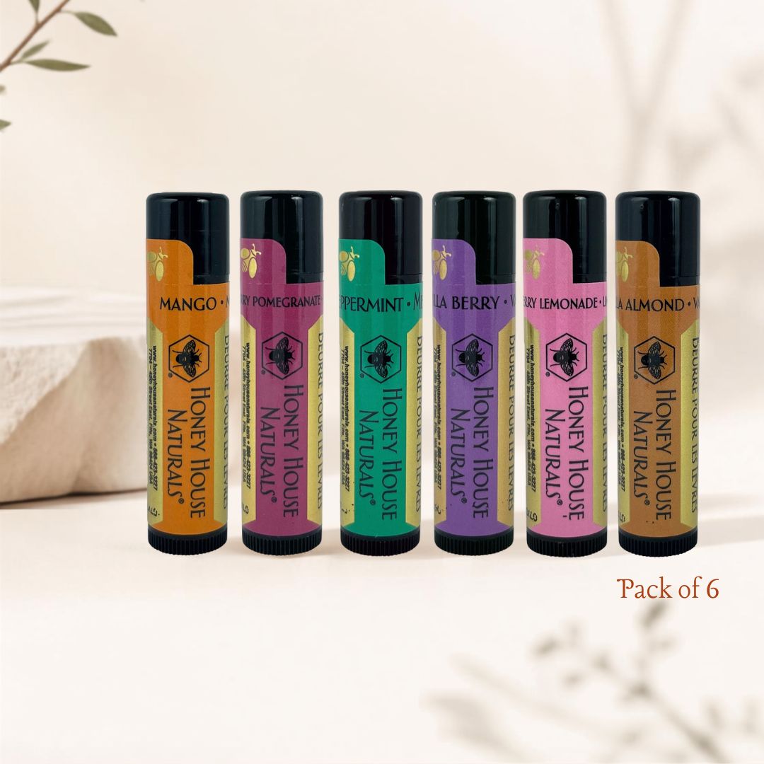 Honey House Naturals, Lip Butter Tube. Pack of 6