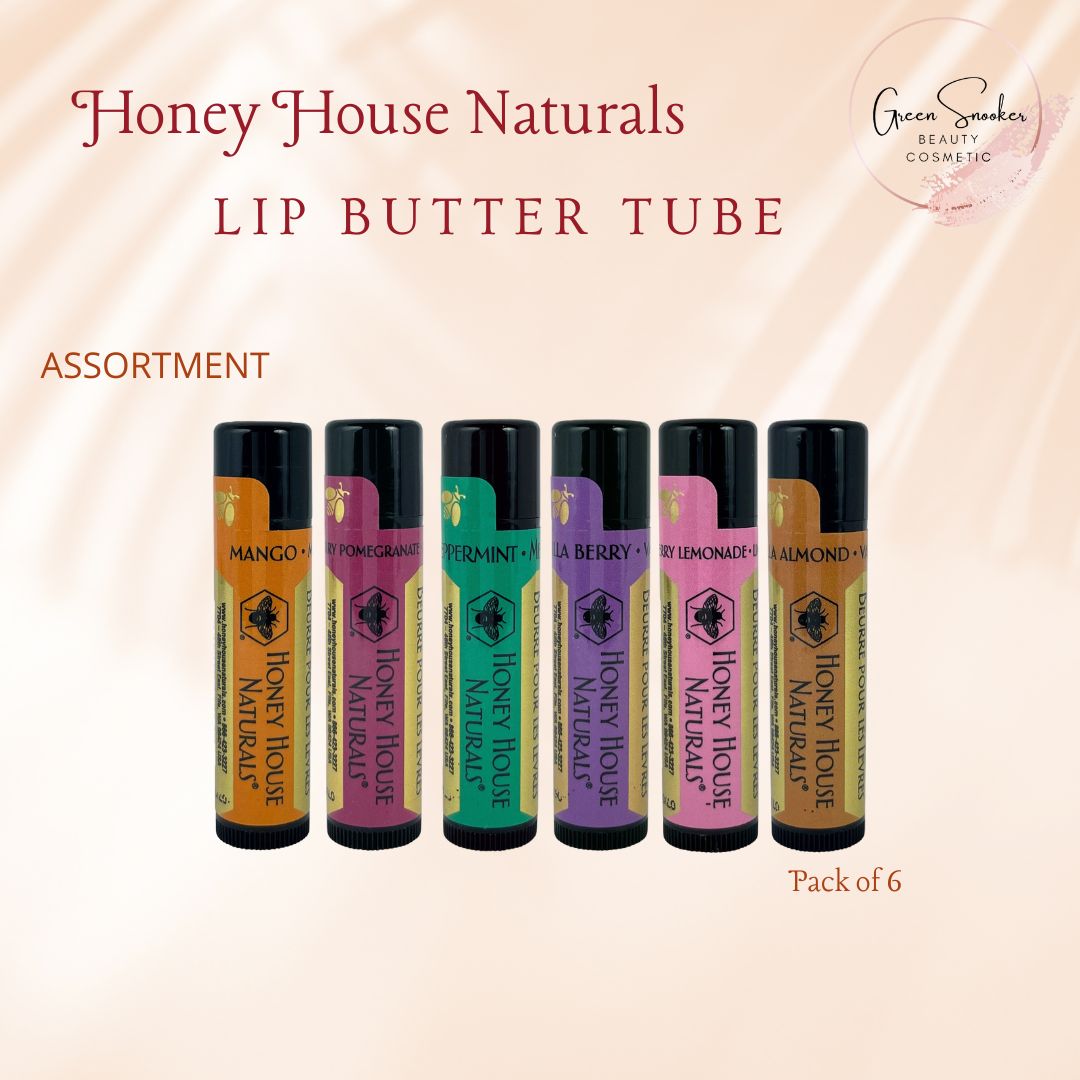 Honey House Naturals, Lip Butter Tube. Pack of 6