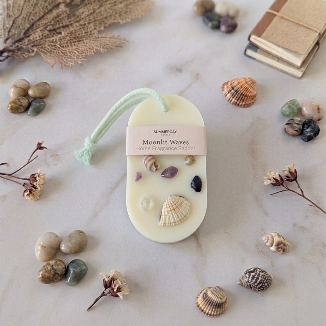 SummerCay,  Botanical Coastal Inspired, Scented Wax Sachets
