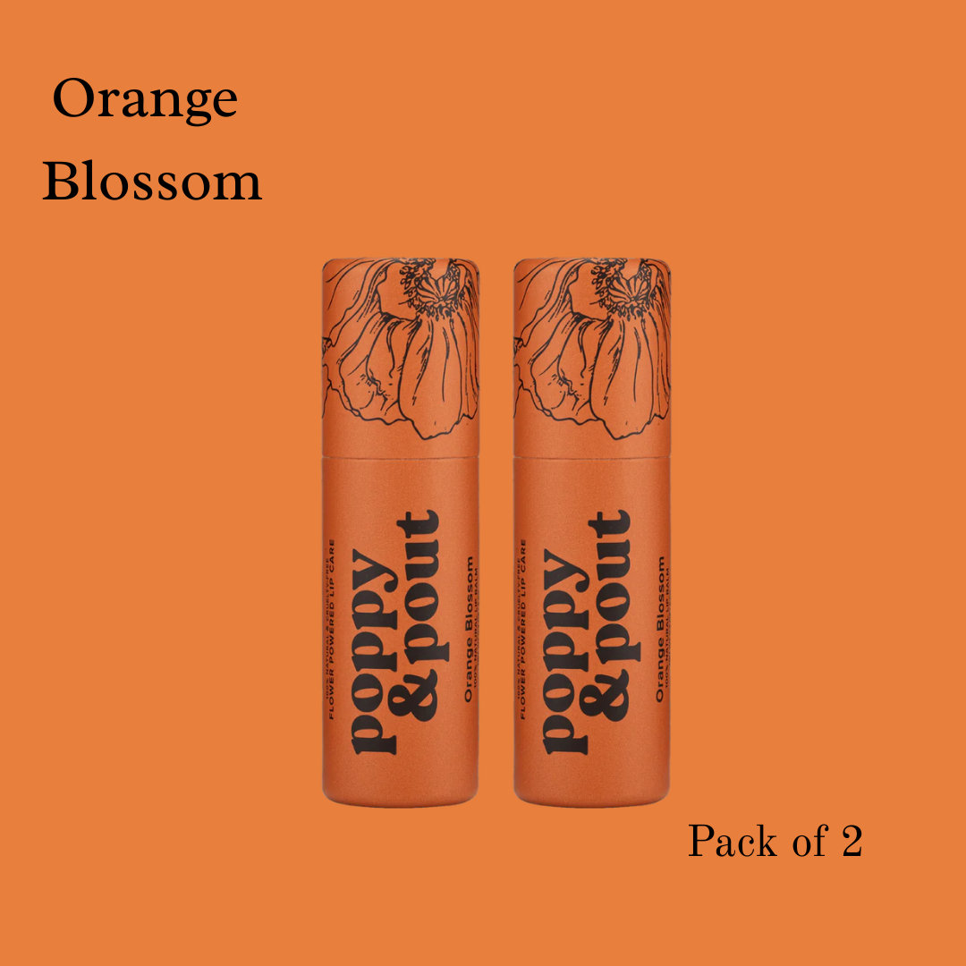 Poppy & Pout, Lip Balm,100% Natural, Pack of 2