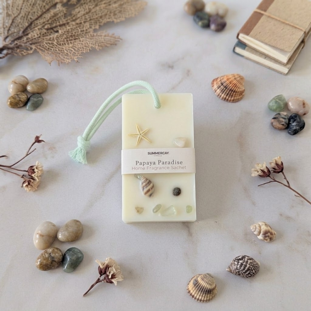 SummerCay,  Botanical Coastal Inspired, Scented Wax Sachets