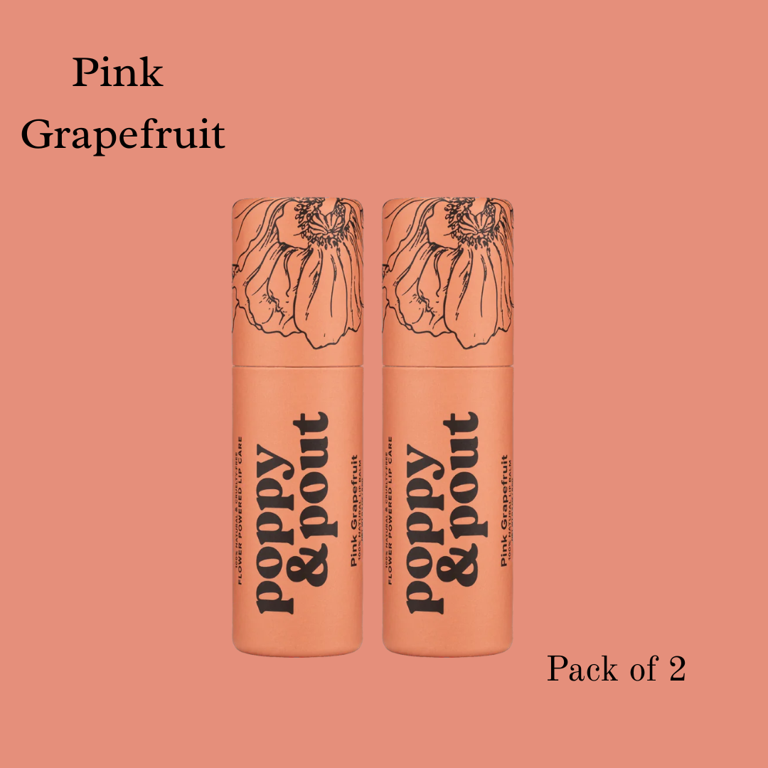 Poppy & Pout, Lip Balm,100% Natural, Pack of 2