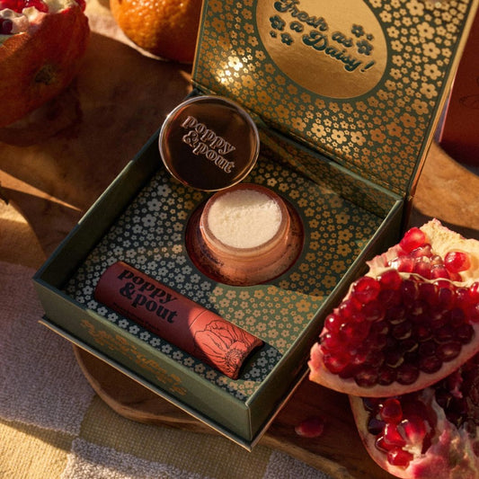 Poppy & Pout, Lip Care Duo, Pomegranate Peach