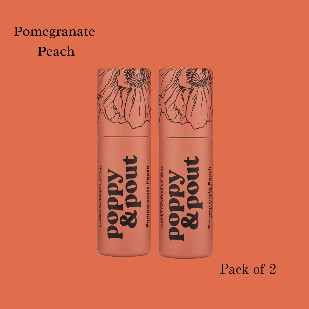 Poppy & Pout, Lip Balm,100% Natural, Pack of 2