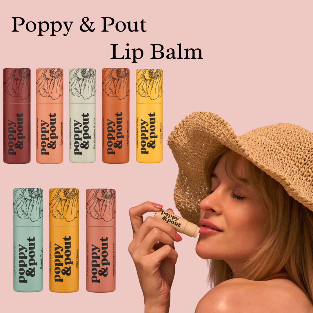 Poppy & Pout, Lip Balm,100% Natural, Pack of 2
