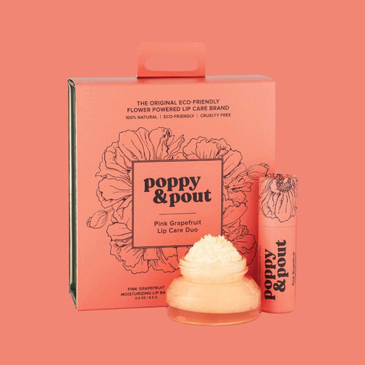 Poppy & Pout, Lip Care Duo, Pink Grapefruit