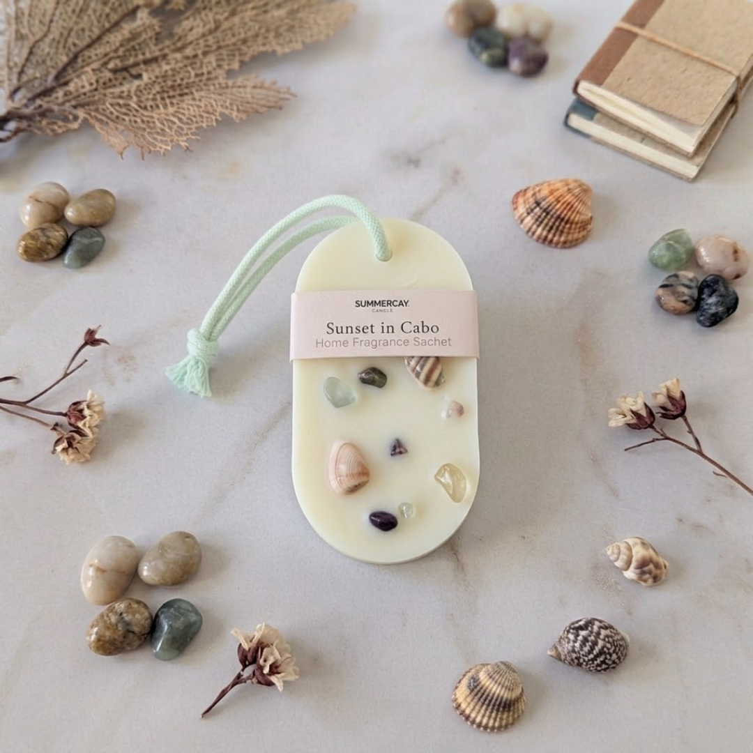 SummerCay,  Botanical Coastal Inspired, Scented Wax Sachets