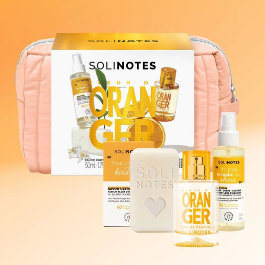 Solinotes, Orange Blossom 3 Piece Beauty Gift Pouch