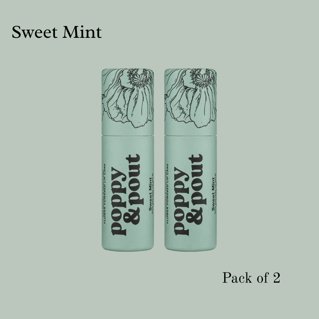 Poppy & Pout, Lip Balm,100% Natural, Pack of 2