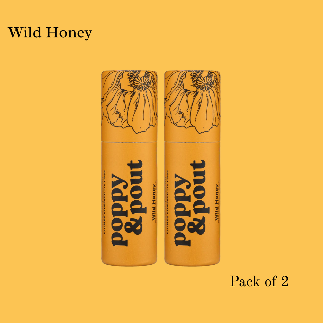 Poppy & Pout, Lip Balm,100% Natural, Pack of 2