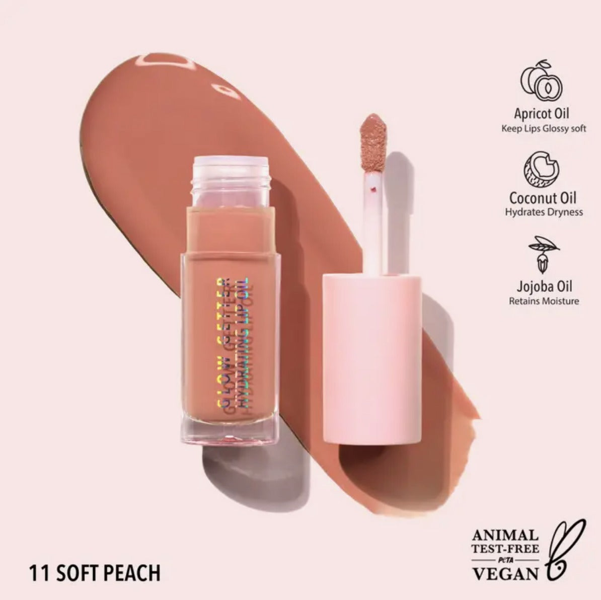 Moira, Glow Getter Hydrating Lip Oil, Vegan, 16 Colors