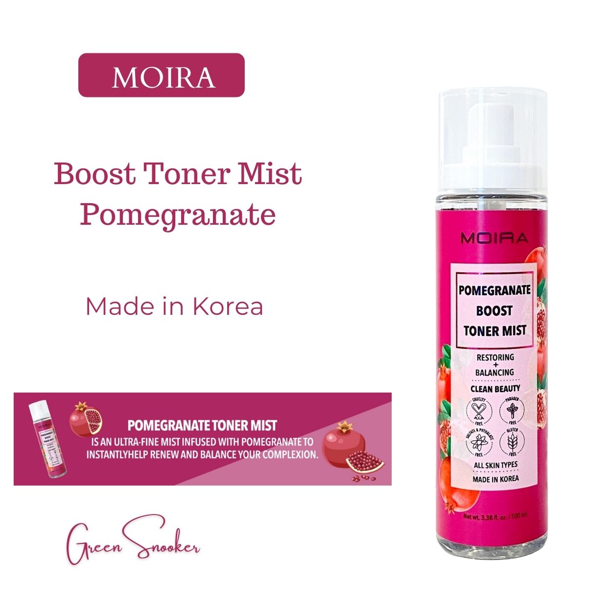 Moira, Boost Toner Mist, Korean Cosmetics